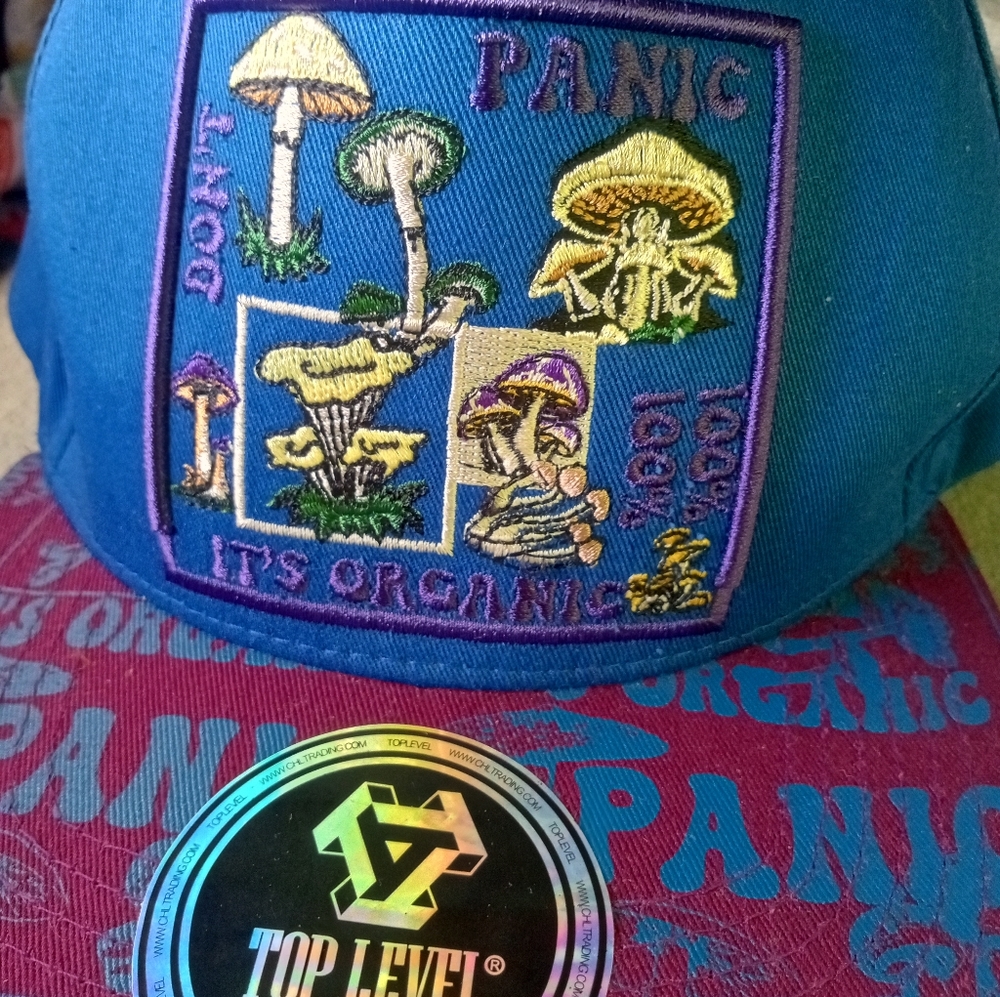 Top Level Snapback "Don't Panic It's Organic" Mushroom Hat